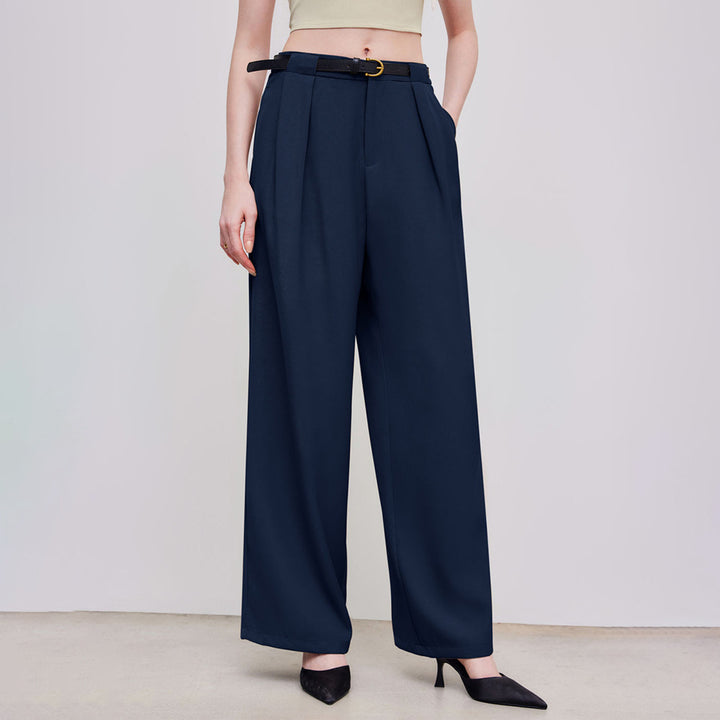 Damen Weit geschnittene Hochbundhose mit Gürtel Drune