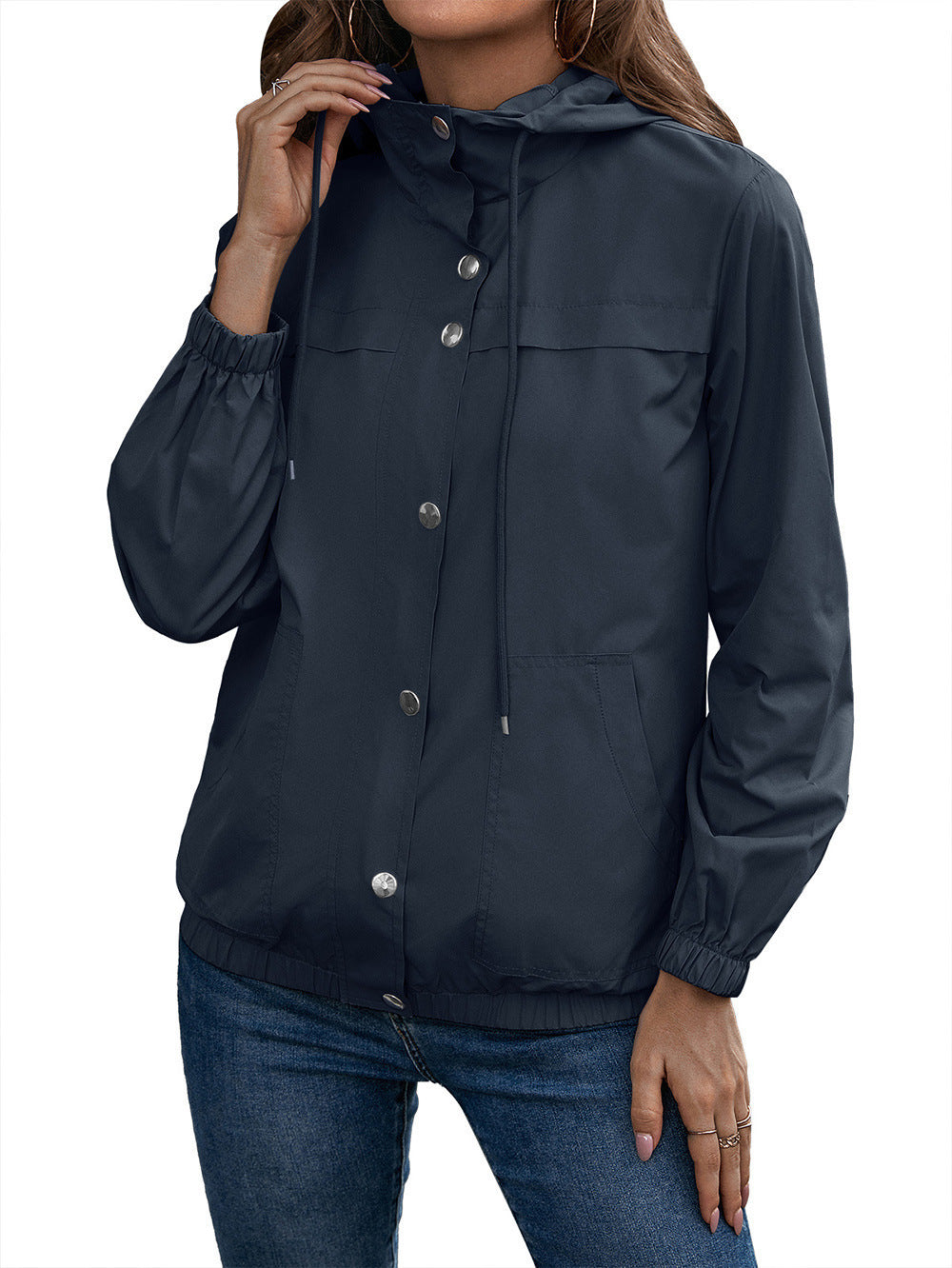 Damen Funktionsjacke mit Kapuze und elastischen Bündchen Drune