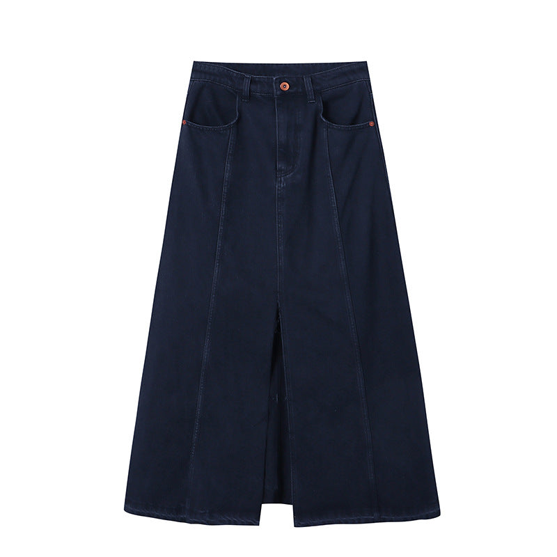 Damen Maxirock mit seitlichem Schlitz und hohem Bund Drune