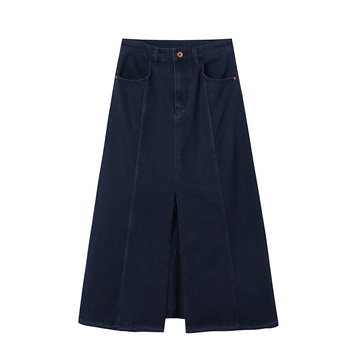 Damen Maxirock mit seitlichem Schlitz und hohem Bund Drune