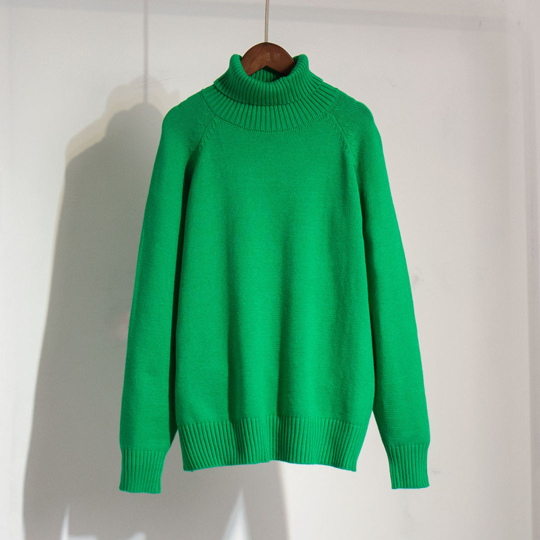 Damen Unifarbenes Rollkragenpullover aus hochwertiger Wolle Drune