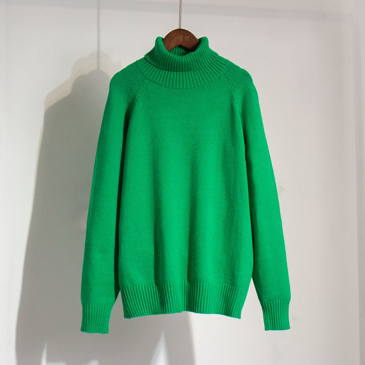 Damen Unifarbenes Rollkragenpullover aus hochwertiger Wolle Drune