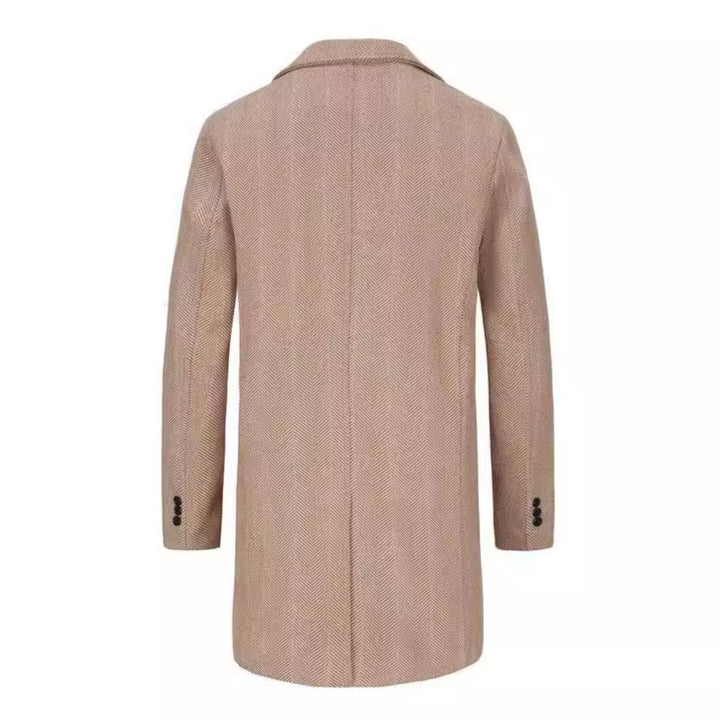 Herren eleganter Doppelreiher-Mantel mit strukturiertem Obermaterial Drune