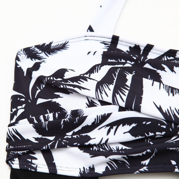 Damen Tankini-Set mit elegantem Wellenmuster und fröhlichem Rüschensaum Drune