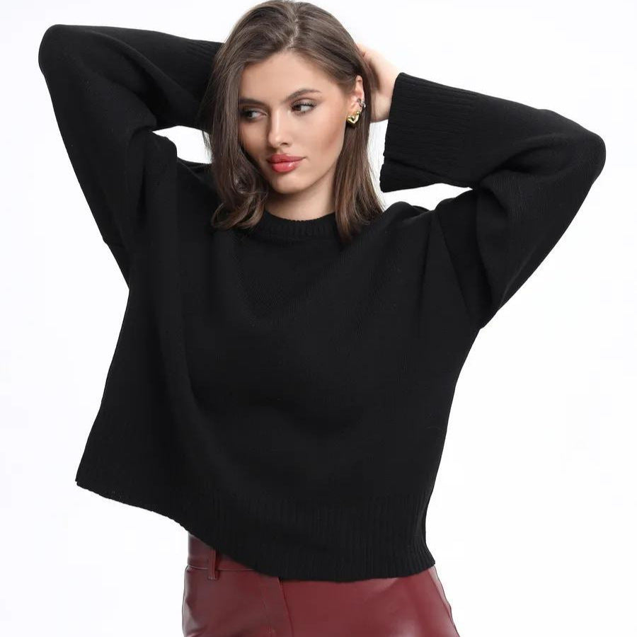 Damen Bequemer Oversized Pullover mit strukturiertem Rippmuster Drune