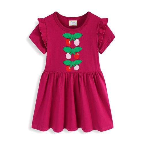 Mädchen Freizeitkleid mit niedlichem Kirsch-Motiv und Rüschen Drune