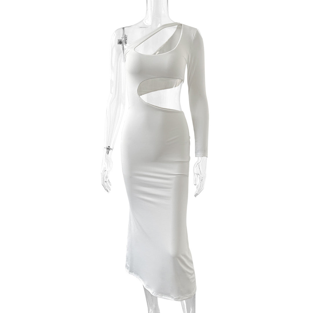 Damen Longsleeve Maxi-Kleid mit sexy Cut-Outs und figurbetontem Schnitt Drune