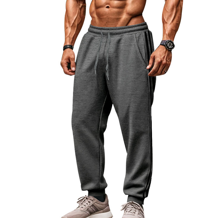 Herren Bequeme Sporthose mit kontrastierenden Seiteneinsätzen und elastischem Bund Drune