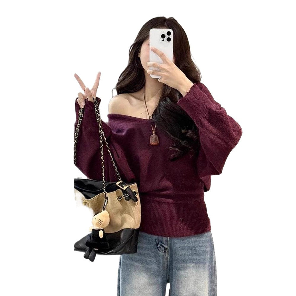 Damen Moderner Pullover mit V-Ausschnitt und wählbarem Bindegürtel Drune