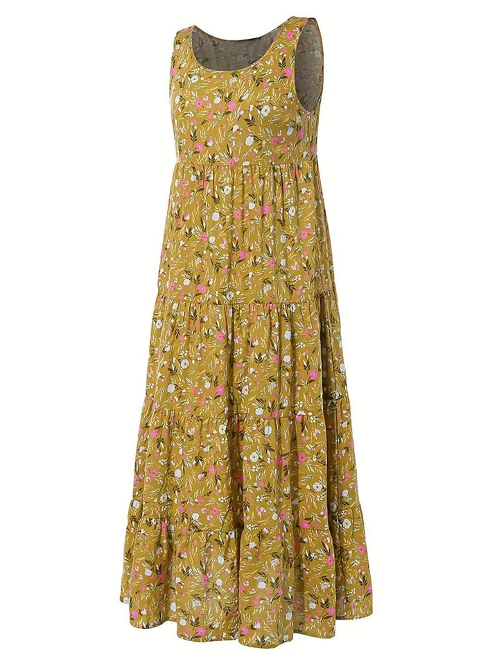 Damen Langes Freizeitkleid mit floralem Design Drune