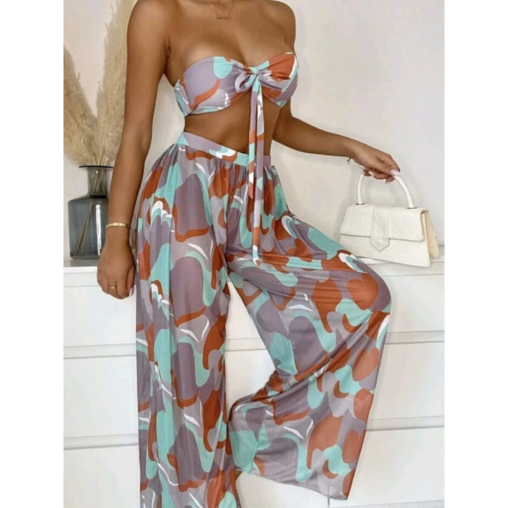 Damen Bikini-Set mit elegantem Wickelrock und modischem Muster Drune