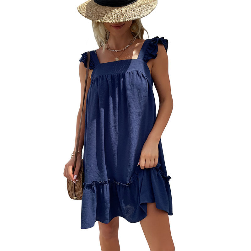 Damen Freizeitkleid mit verspielten Rüschendetails Drune
