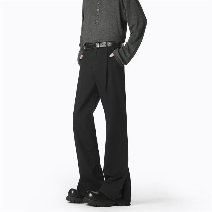 Damen elegante, weite Freizeithose mit feinen Falten und hochwertigen Materialien Drune