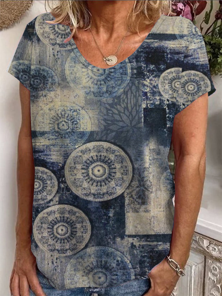 Damen Lockere Bluse mit buntem Paisleymuster Drune