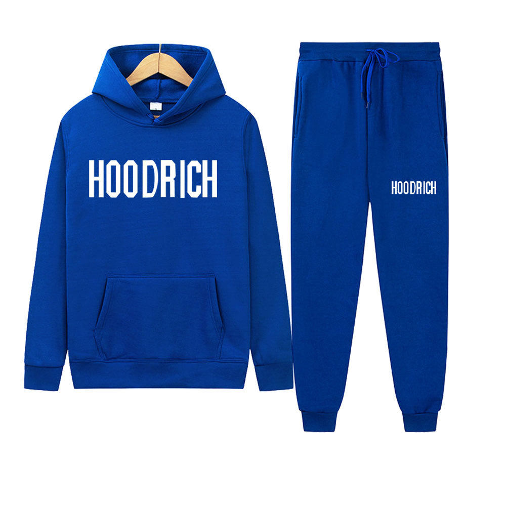 Damen Sportliches Hoodie- und Jogginghose-Set mit kontrastierendem Logo Drune