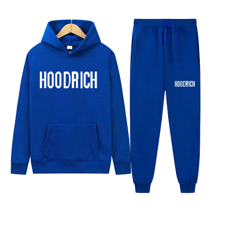 Damen Sportliches Hoodie- und Jogginghose-Set mit kontrastierendem Logo Drune