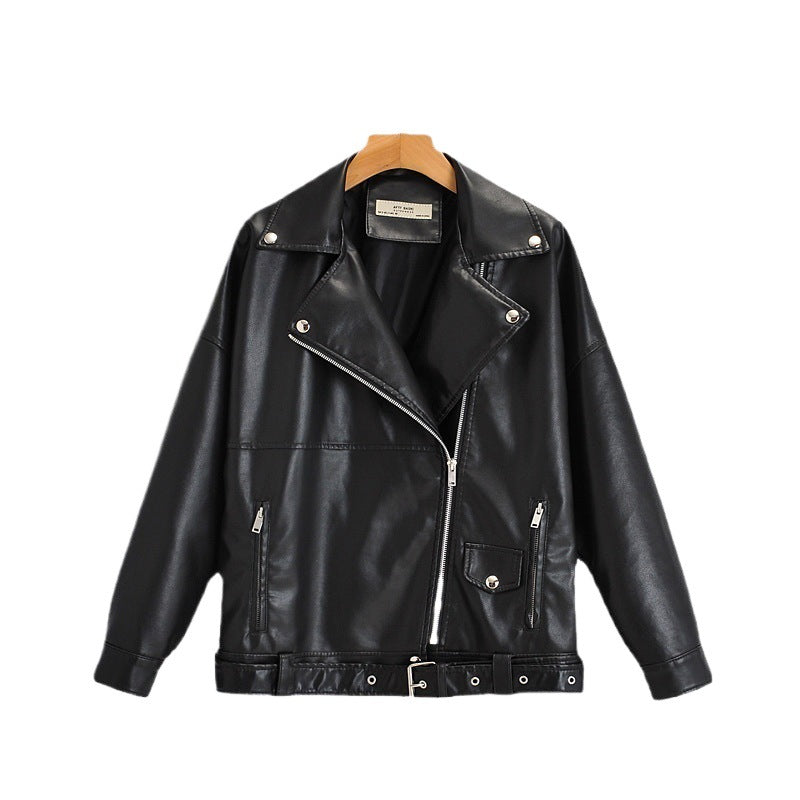 Damen Lässige Bikerjacke aus robustem Denim mit kontrastierenden Nähten und praktischen Taschen Drune