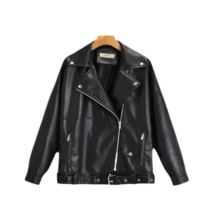 Damen Lässige Bikerjacke aus robustem Denim mit kontrastierenden Nähten und praktischen Taschen Drune