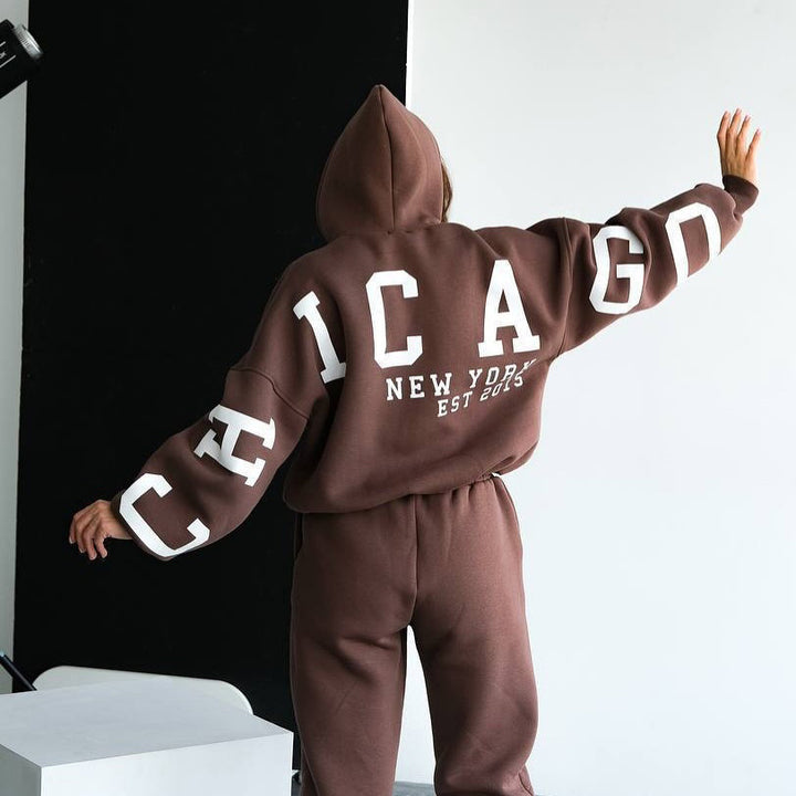 Damen lässiger Oversized Hoodie mit sportlichen Details Drune