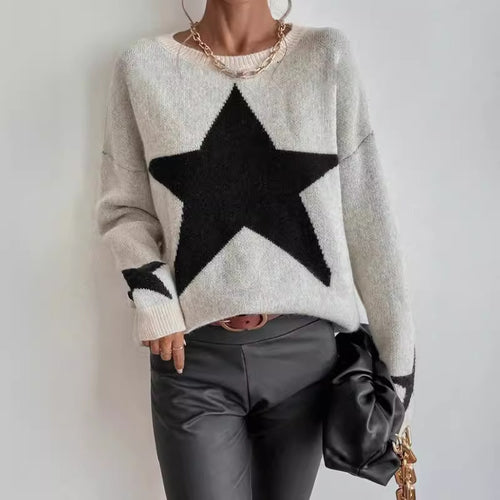 Damen Pullover mit Sternenmotiv Drune