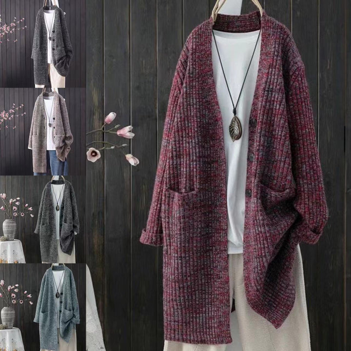 Damen kuschelige Strickjacke mit praktischen Taschen und modischem Schnitt Drune