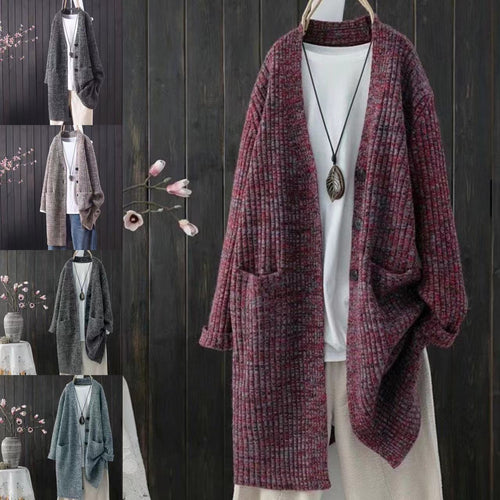 Damen kuschelige Strickjacke mit praktischen Taschen und modischem Schnitt Drune