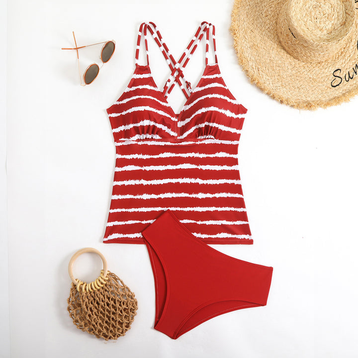 Damen Tankini mit modischem Streifenmuster Drune