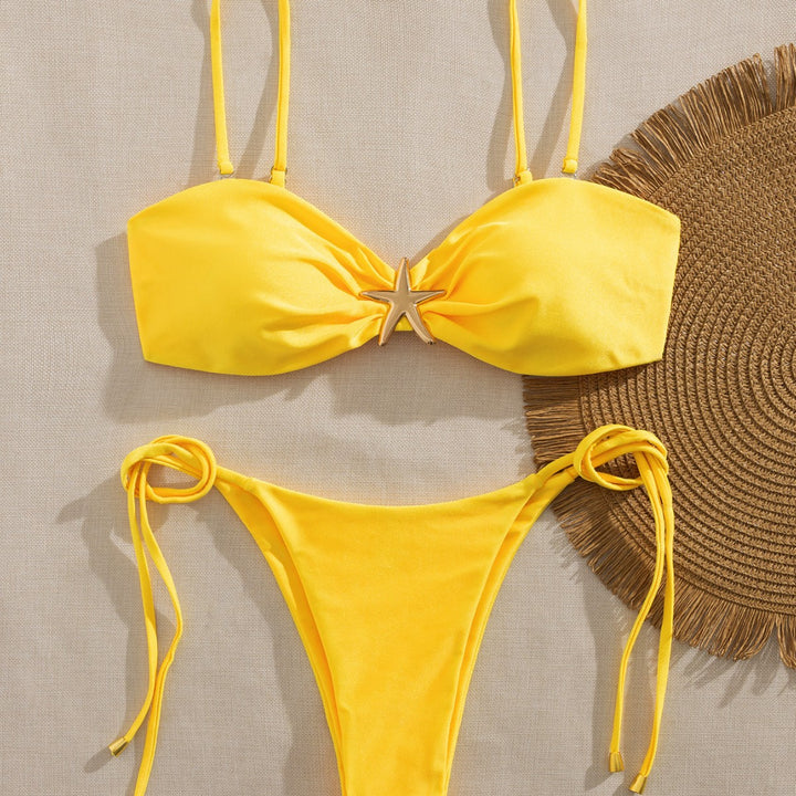 Damen Bikini mit gepolstertem Oberteil und verstellbaren Seitenschnürungen Drune