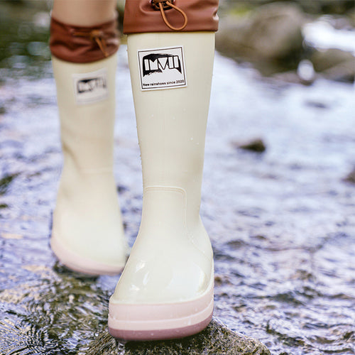 Damen robuste Gummistiefel mit verstellbarem Schaft und rutschfester Sohle Drune