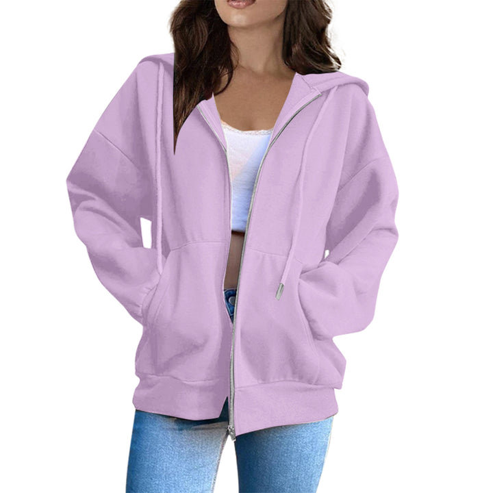 Damen Oversized Kapuzenjacke mit durchgehendem Reißverschluss und praktischen Taschen Drune
