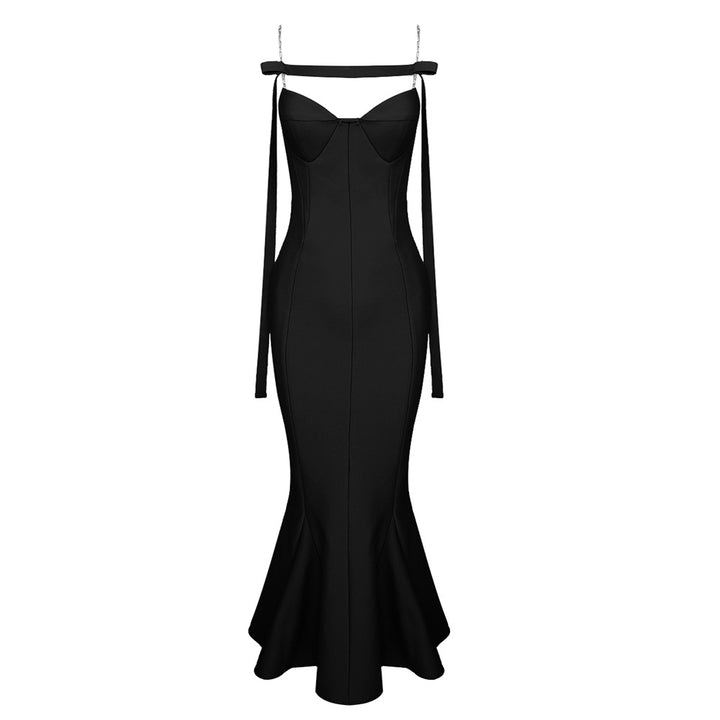Damen Elegantes Meerjungfrauen-Kleid mit schulterfreier und taillierter Passform Drune