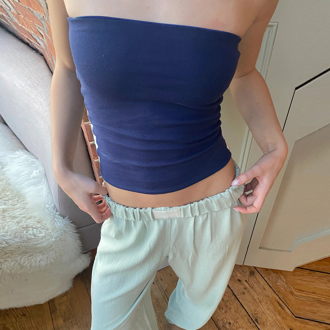 Damen Bustier-Oberteil mit feinen Streifen Drune