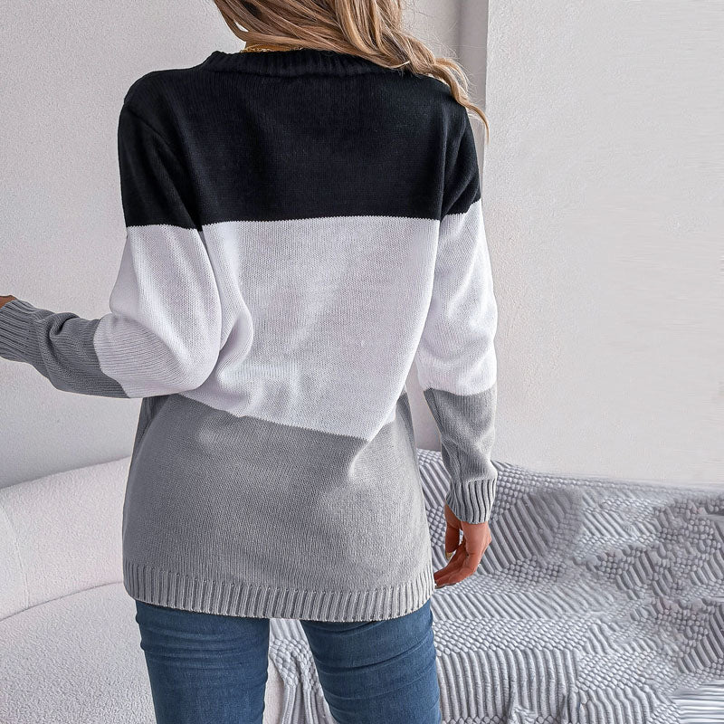 Drune | Farbblock Strickjacke Mit Modischem Stil
