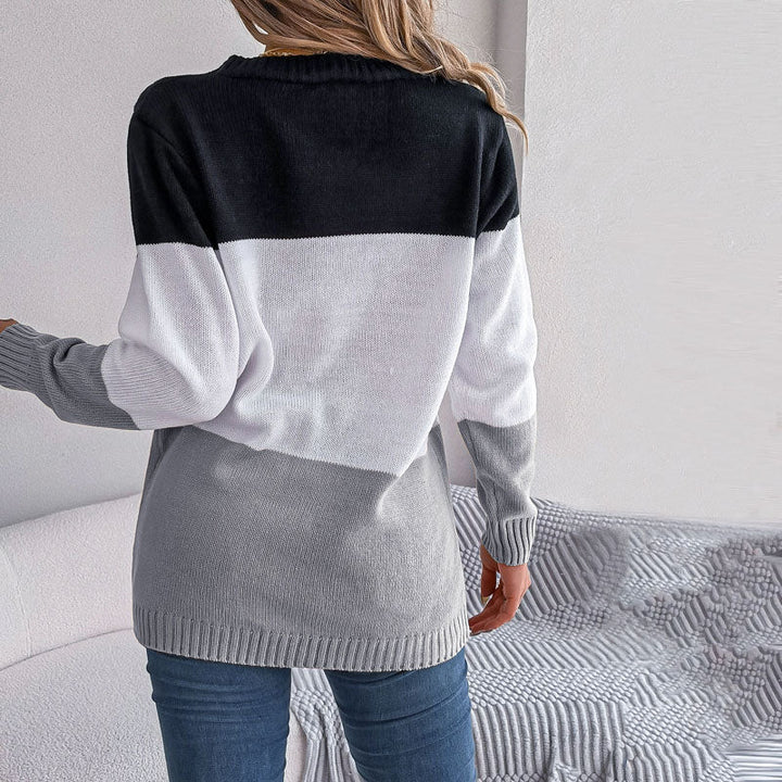 Drune | Farbblock Strickjacke Mit Modischem Stil