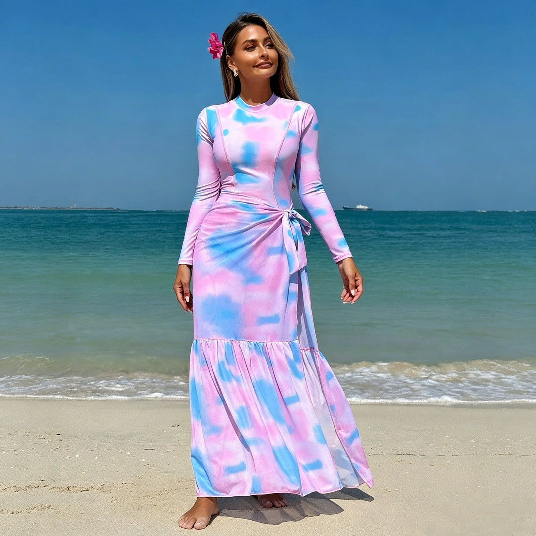 Damen Langärmliges Maxikleid Drune