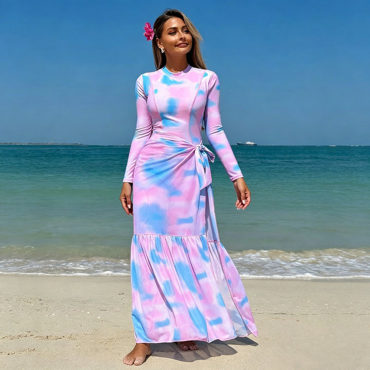 Damen Langärmliges Maxikleid Drune