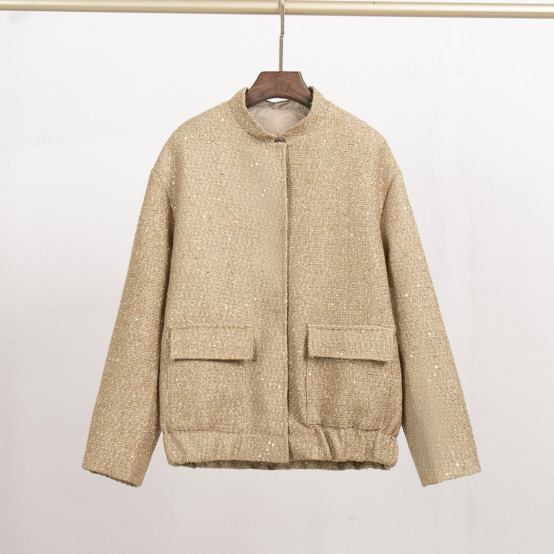 Drune | Strukturierter Bouclé-Jacke - Schick & Minimalistisch - Hakenverschluss - Herbst & Winter Schicht