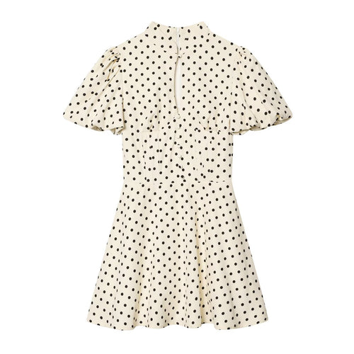 Damen A-Linien Kleid mit hochgeschlossenem Kragen und voluminösen Ärmeln Drune
