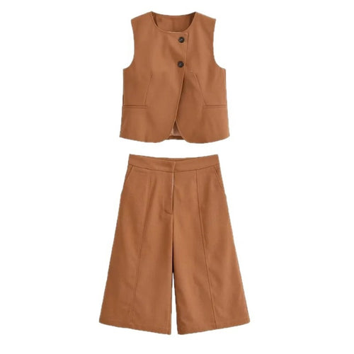 Damen weite Chino-Shorts mit eleganter Faltenlegung und praktischen Seitentaschen Drune
