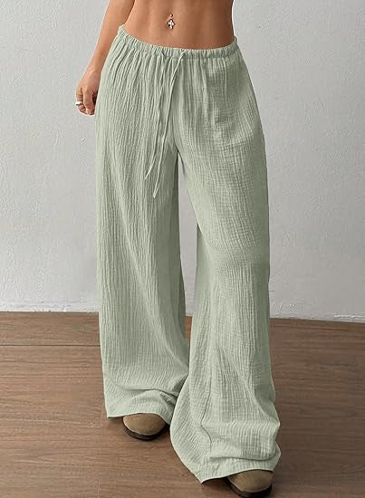Damen weite, luftige Sommerhose mit Kordelzug Drune