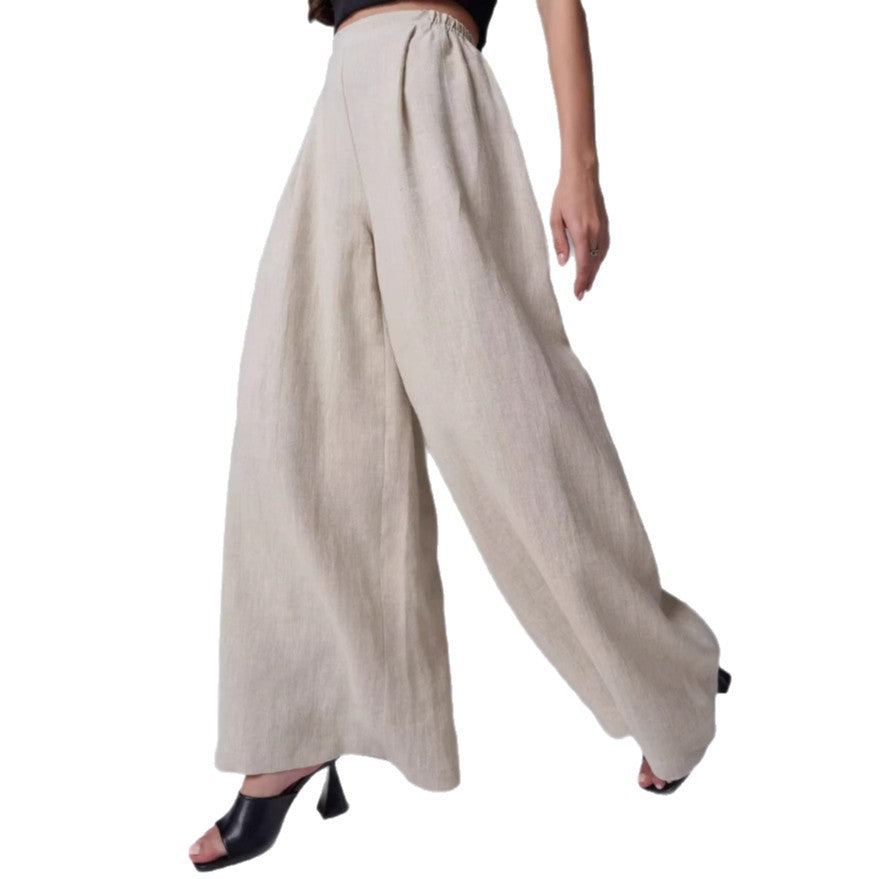 Damen Weitgeschnittene Leinen-Hosen Drune