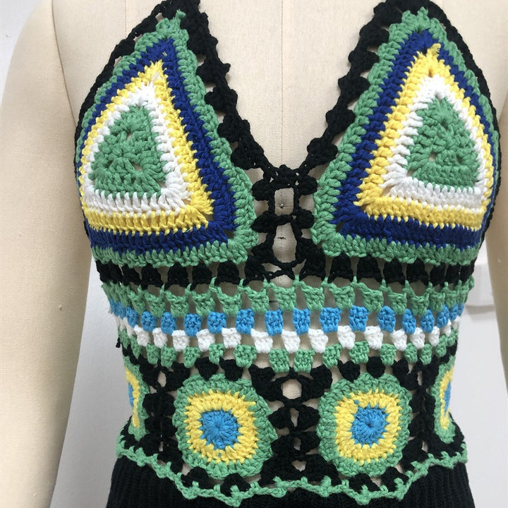 Bohemianische Handgehäkelte Bralette Bikini Oberteil Drune