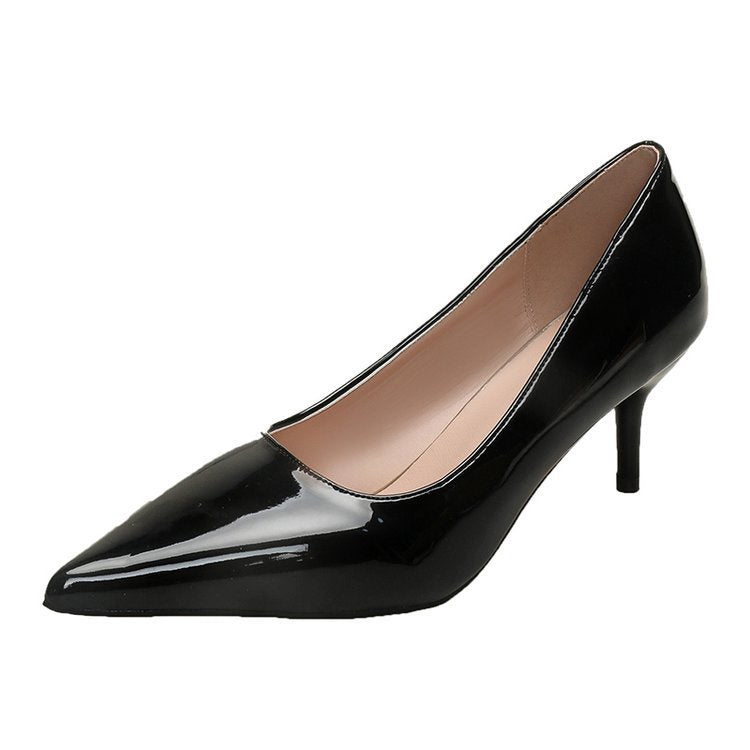 Damen Spitze High Heels mit glänzender Lackoberfläche Drune
