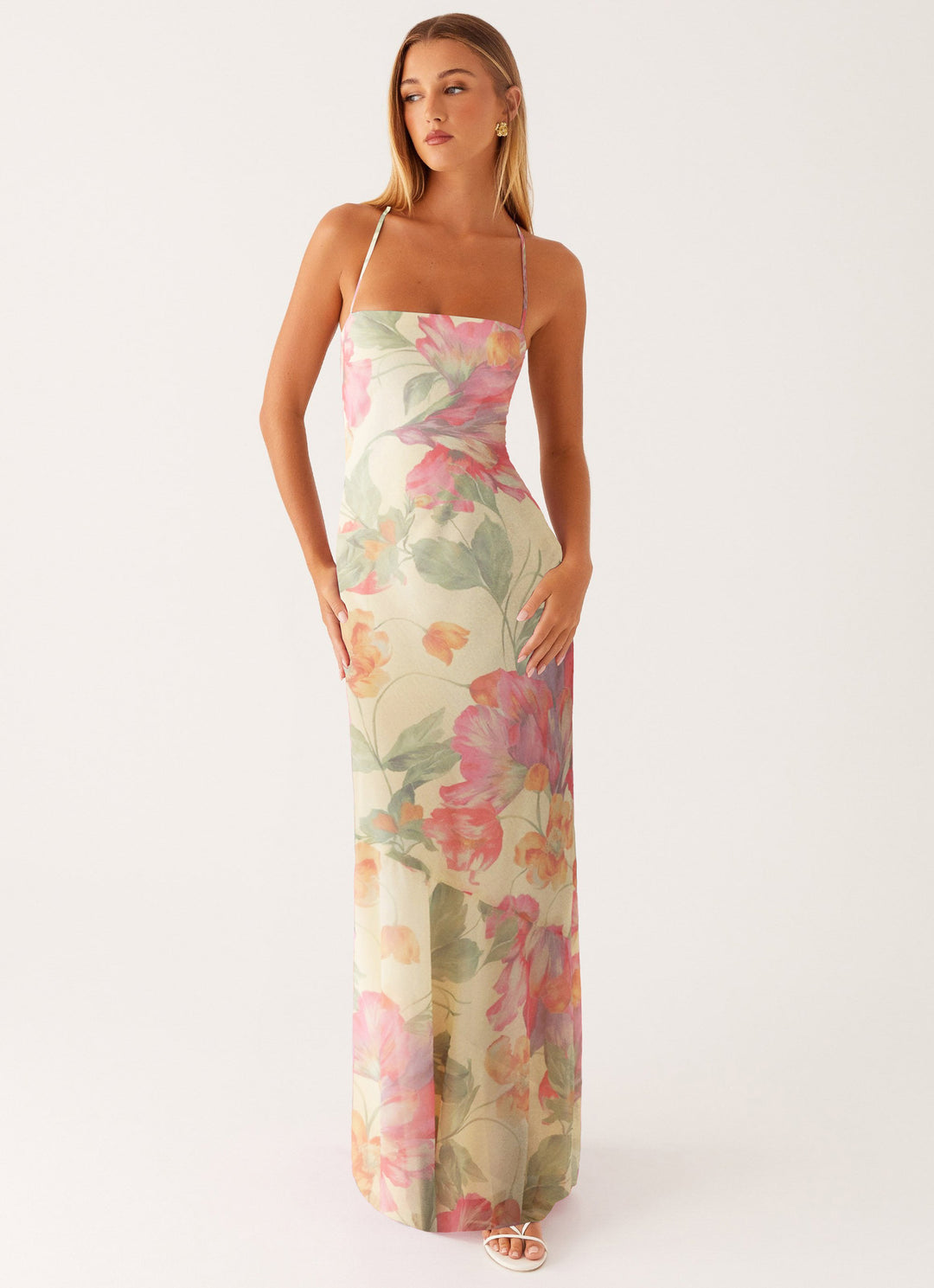 Damen Maxikleid mit floralem Muster Drune