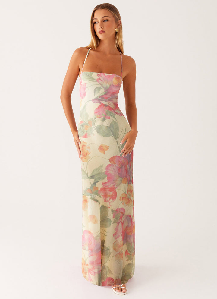 Damen Maxikleid mit floralem Muster Drune