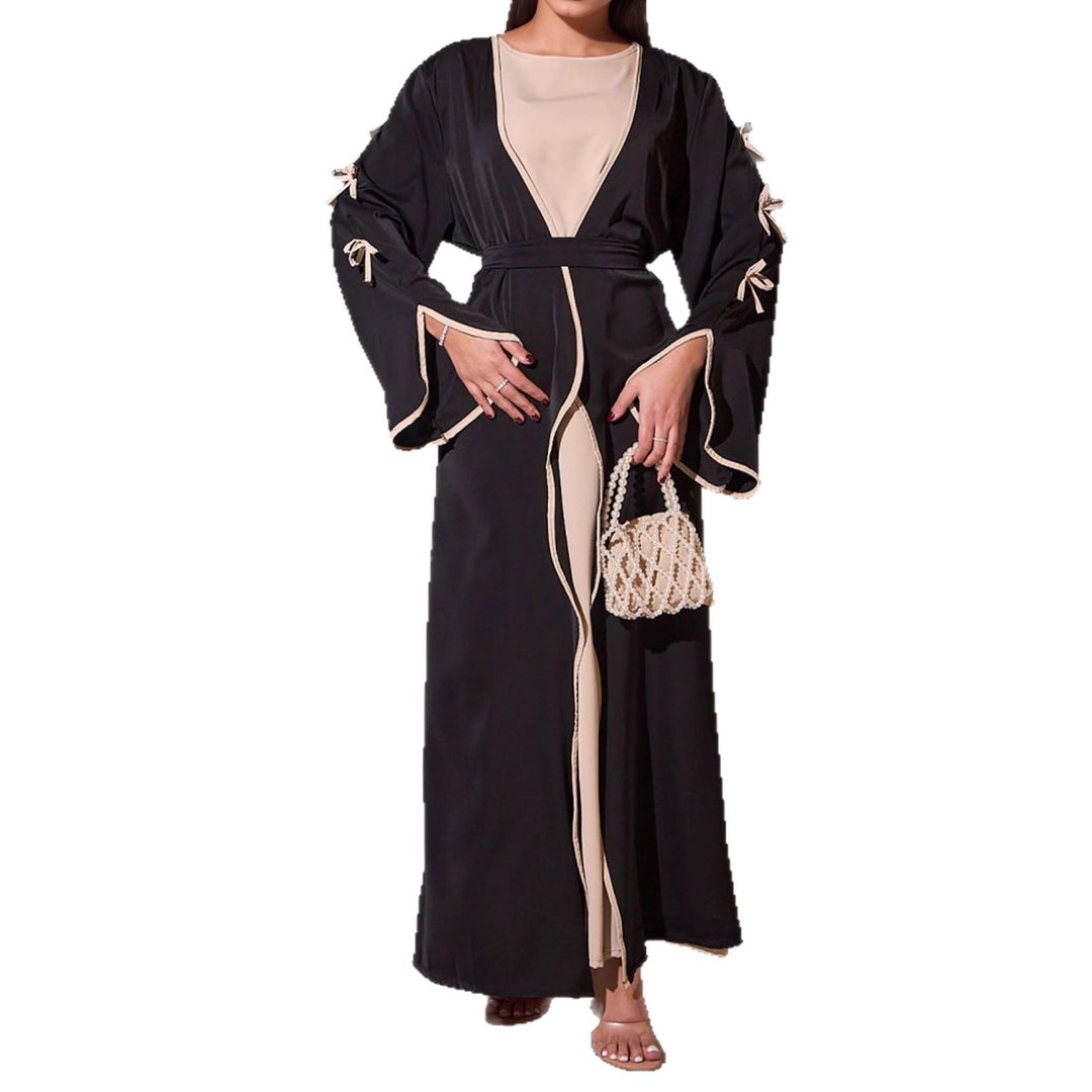 Damen Maxikleid mit eleganten Schleifendetails und fließendem Schnitt Drune