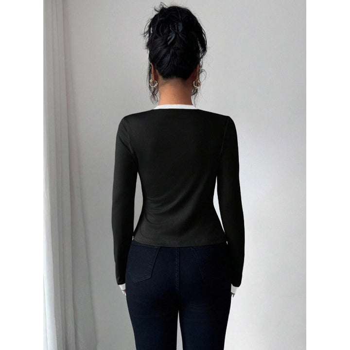 Damen modische Jacke mit schmalem Schnitt und eleganter Knopfleiste Drune