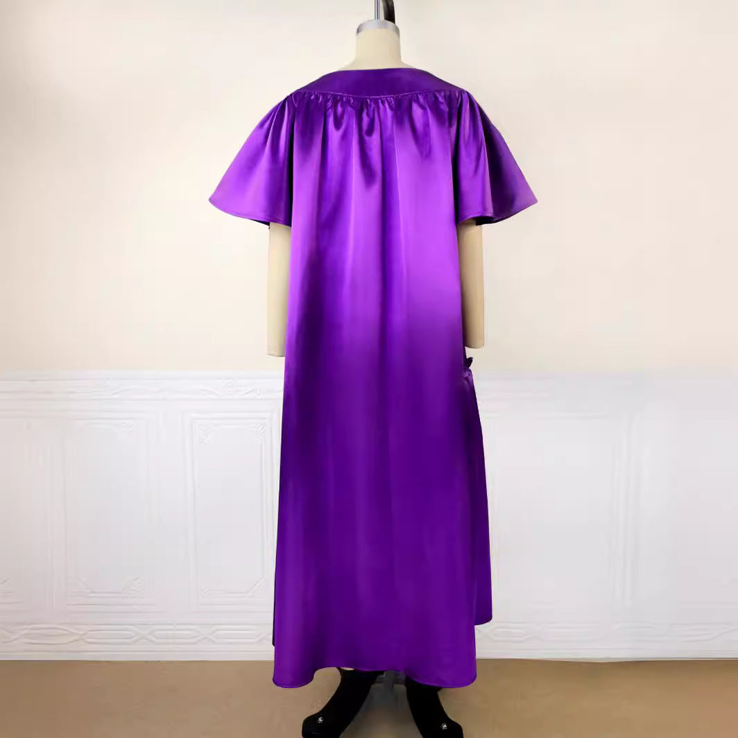 Damen Fließendes Maxikleid mit voluminösen Ärmeln Drune