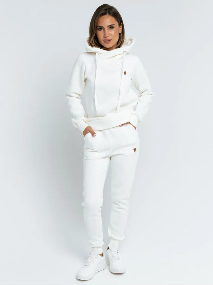 Damen modischer volumetrischer Hoodie mit passender Jogginghose Drune