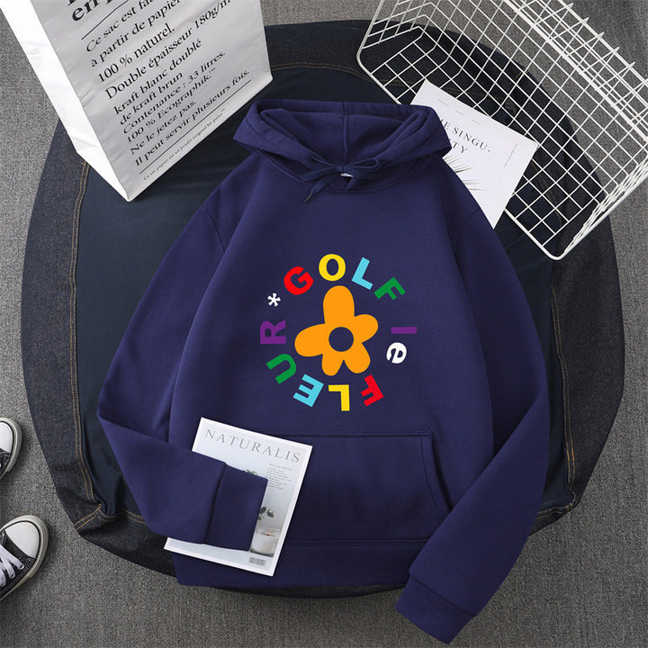 Damen Kapuzenpullover mit kreativem Blumen-Grafikdesign und bequemer Passform Drune